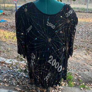 Vintage Beaded Y2K Theme Top